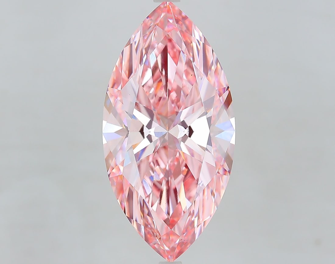Loose Diamond - MARQUISE 8.5ct Fancy Vivid Pink VS1: Loose Diamond - MARQUISE 8.5ct Fancy Vivid Pink VS1 Source: This is a real non-mined Diamond that has been grown in a lab Shape: MARQUISE Carats: 8.5 Color: Fancy Vivid Pink Certification: IGI Video: