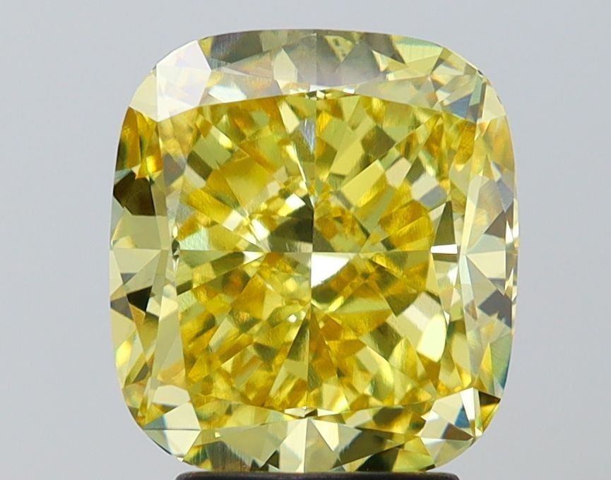 Loose Diamond - CUSHION MODIFIED 4.0ct Fancy Vivid Yellow VS1: Loose Diamond - CUSHION MODIFIED 4.0ct Fancy Vivid Yellow VS1 Source: This is a real non-mined Diamond that has been grown in a lab Shape: CUSHION MODIFIED Carats: 4.0 Color: Fancy Vivid Yellow Certif