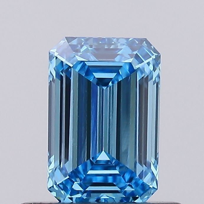 Loose Diamond - EMERALD 0.63ct Fancy Vivid Blue VVS2: Loose Diamond - EMERALD 0.63ct Fancy Vivid Blue VVS2 Source: This is a real non-mined Diamond that has been grown in a lab Shape: EMERALD Carats: 0.63 Color: Fancy Vivid Blue Certification: NONE Video