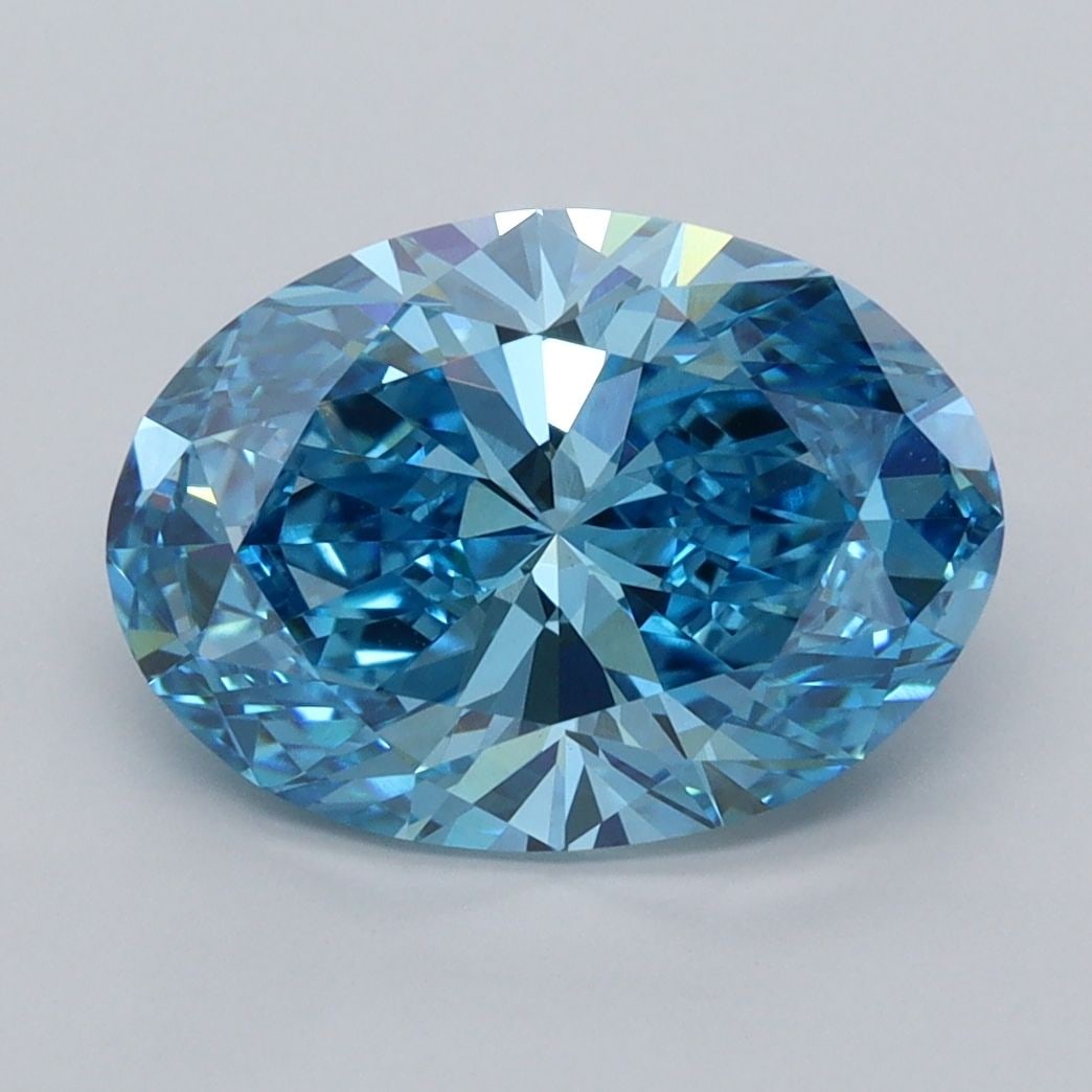 Loose Diamond - OVAL 3.39ct Fancy Vivid Blue VS1: Loose Diamond - OVAL 3.39ct Fancy Vivid Blue VS1 Source: This is a real non-mined Diamond that has been grown in a lab Shape: OVAL Carats: 3.39 Color: Fancy Vivid Blue Certification: IGI Video: