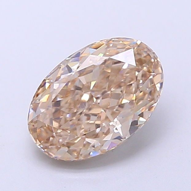 Loose Diamond - OVAL 1.6ct Fancy Light Brown VVS2: Loose Diamond - OVAL 1.6ct Fancy Light Brown VVS2 Source: This is a real non-mined Diamond that has been grown in a lab Shape: OVAL Carats: 1.6 Color: Fancy Light Brown Certification: IGI Video: