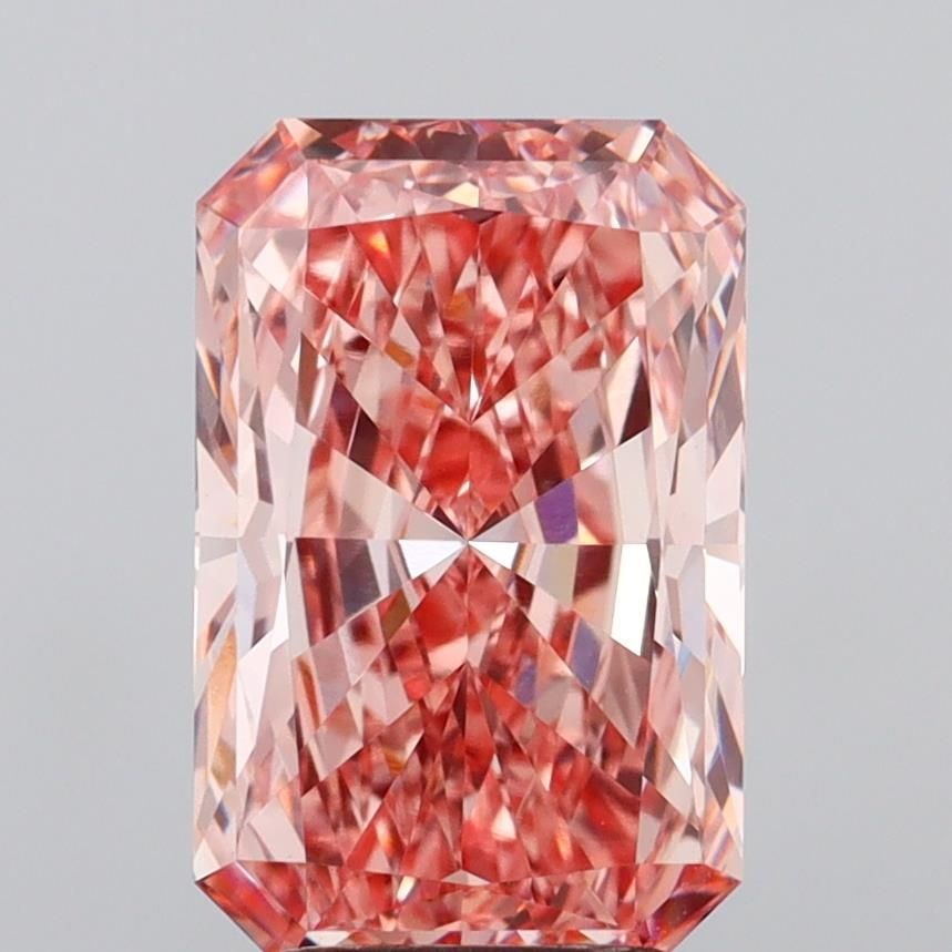 Loose Diamond - RADIANT 3.04ct Fancy Vivid Pink VVS2: Loose Diamond - RADIANT 3.04ct Fancy Vivid Pink VVS2 Source: This is a real non-mined Diamond that has been grown in a lab Shape: RADIANT Carats: 3.04 Color: Fancy Vivid Pink Certification: IGI Video: