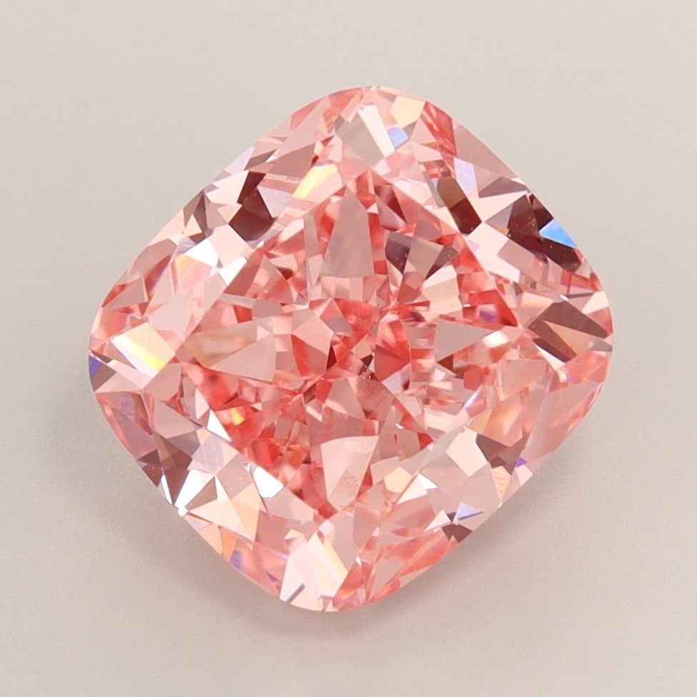 Loose Diamond - CUSHION BRILLIANT 4.21ct Fancy Vivid Pink VVS2: Loose Diamond - CUSHION BRILLIANT 4.21ct Fancy Vivid Pink VVS2 Source: This is a real non-mined Diamond that has been grown in a lab Shape: CUSHION BRILLIANT Carats: 4.21 Color: Fancy Vivid Pink Certi