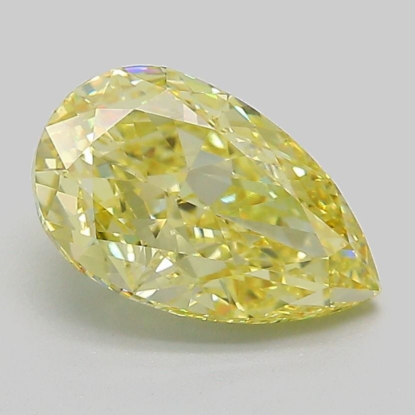 Loose Diamond - PEAR 2.17ct Fancy Intense Yellow VS1: Loose Diamond - PEAR 2.17ct Fancy Intense Yellow VS1 Source: This is a real non-mined Diamond that has been grown in a lab Shape: PEAR Carats: 2.17 Color: Fancy Intense Yellow Certification: IGI Video