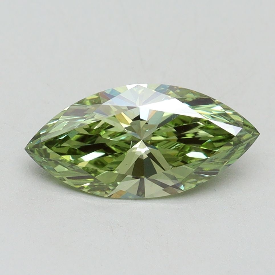 Loose Diamond - MARQUISE 1.11ct Fancy Vivid Green VVS2: Loose Diamond - MARQUISE 1.11ct Fancy Vivid Green VVS2 Source: This is a real non-mined Diamond that has been grown in a lab Shape: MARQUISE Carats: 1.11 Color: Fancy Vivid Green Certification: IGI Vi