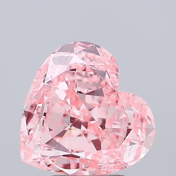 Loose Diamond - HEART 2.99ct Fancy Vivid Pink VVS2: Loose Diamond - HEART 2.99ct Fancy Vivid Pink VVS2 Source: This is a real non-mined Diamond that has been grown in a lab Shape: HEART Carats: 2.99 Color: Fancy Vivid Pink Certification: IGI Video: