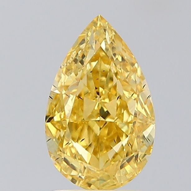 Loose Diamond - PEAR 1.73ct Fancy Vivid Yellow SI1: Loose Diamond - PEAR 1.73ct Fancy Vivid Yellow SI1 Source: This is a real non-mined Diamond that has been grown in a lab Shape: PEAR Carats: 1.73 Color: Fancy Vivid Yellow Certification: IGI Video: