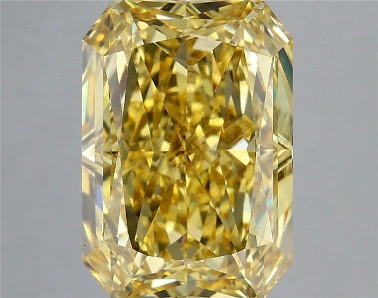 Loose Diamond - RADIANT 6.1ct Fancy Vivid Yellow SI1: Loose Diamond - RADIANT 6.1ct Fancy Vivid Yellow SI1 Source: This is a real non-mined Diamond that has been grown in a lab Shape: RADIANT Carats: 6.1 Color: Fancy Vivid Yellow Certification: IGI Video