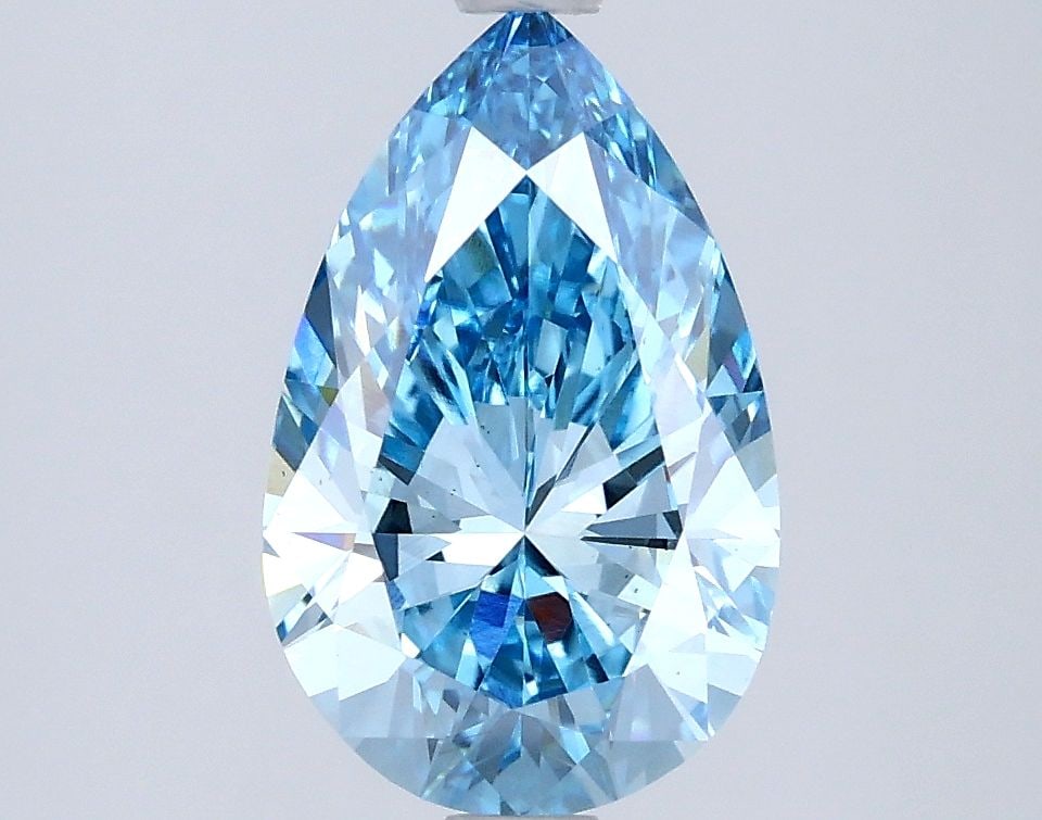 Loose Diamond - PEAR 2.06ct Fancy Vivid Blue VS1: Loose Diamond - PEAR 2.06ct Fancy Vivid Blue VS1 Source: This is a real non-mined Diamond that has been grown in a lab Shape: PEAR Carats: 2.06 Color: Fancy Vivid Blue Certification: IGI Video: