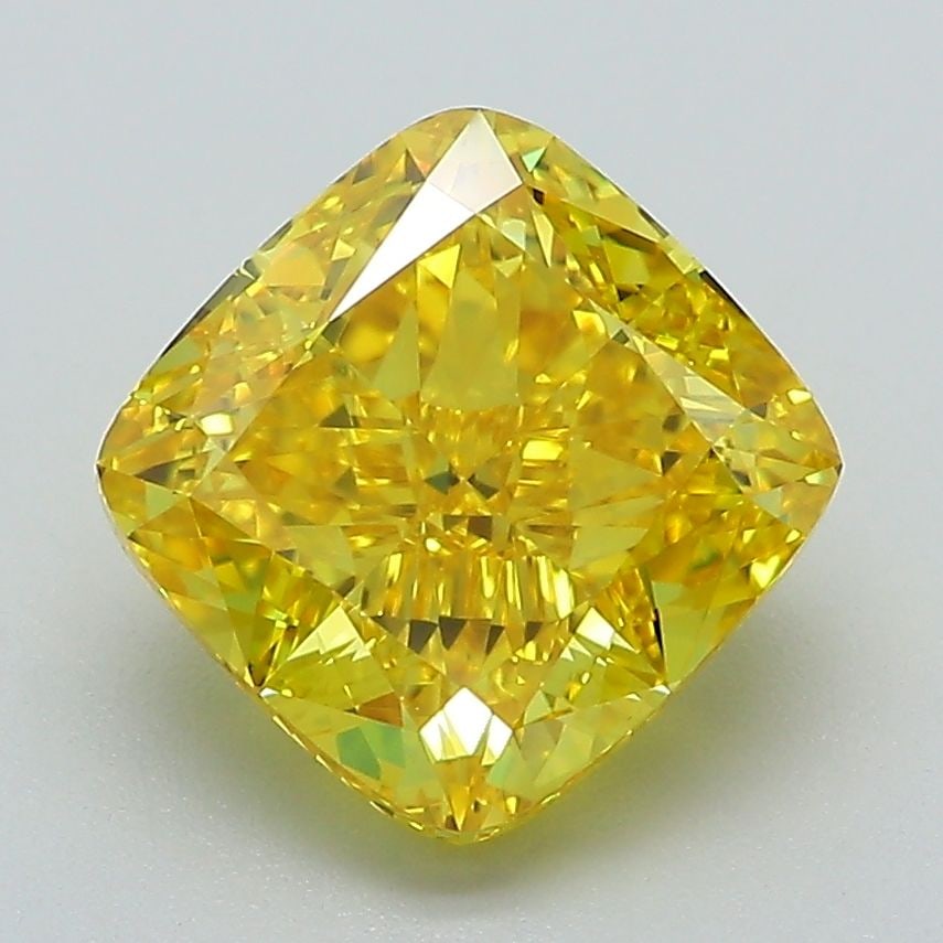 Loose Diamond - CUSHION BRILLIANT 3.13ct Fancy Vivid Yellow VS1: Loose Diamond - CUSHION BRILLIANT 3.13ct Fancy Vivid Yellow VS1 Source: This is a real non-mined Diamond that has been grown in a lab Shape: CUSHION BRILLIANT Carats: 3.13 Color: Fancy Vivid Yellow Ce