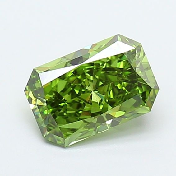 Loose Diamond - RADIANT 1.02ct Fancy Vivid Green VVS2: Loose Diamond - RADIANT 1.02ct Fancy Vivid Green VVS2 Source: This is a real non-mined Diamond that has been grown in a lab Shape: RADIANT Carats: 1.02 Color: Fancy Vivid Green Certification: IGI Vide