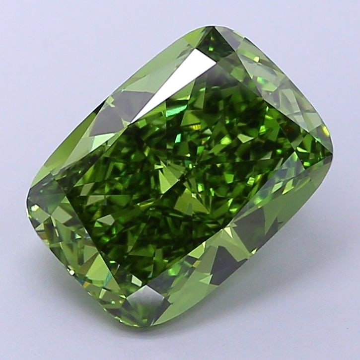 Loose Diamond - CUSHION MODIFIED 3.86ct Fancy Vivid Green VVS2: Loose Diamond - CUSHION MODIFIED 3.86ct Fancy Vivid Green VVS2 Source: This is a real non-mined Diamond that has been grown in a lab Shape: CUSHION MODIFIED Carats: 3.86 Color: Fancy Vivid Green Certi