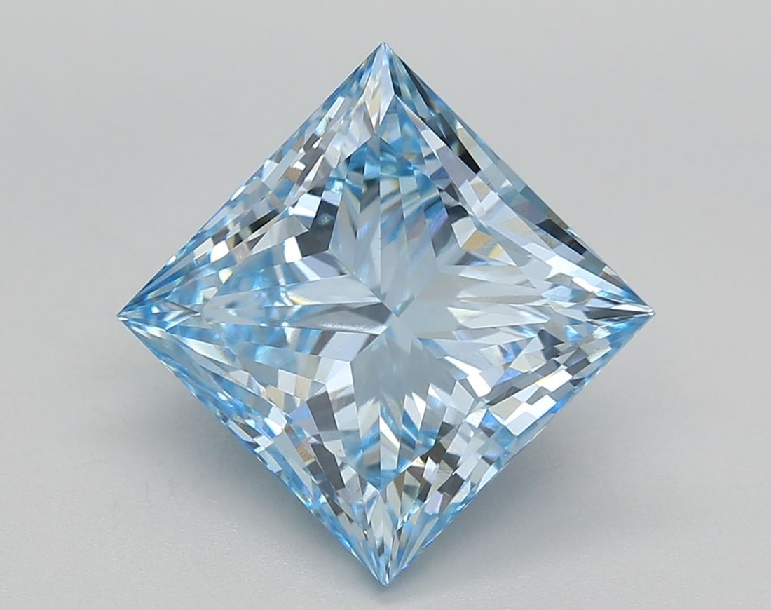 Loose Diamond - PRINCESS 5.22ct Fancy Blue VS1: Loose Diamond - PRINCESS 5.22ct Fancy Blue VS1 Source: This is a real non-mined Diamond that has been grown in a lab Shape: PRINCESS Carats: 5.22 Color: Fancy Blue Certification: IGI Video: