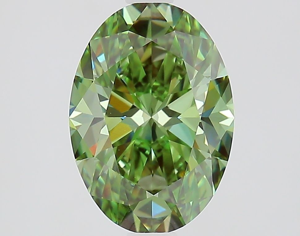 Loose Diamond - OVAL 2.21ct Fancy Vivid Green VS1: Loose Diamond - OVAL 2.21ct Fancy Vivid Green VS1 Source: This is a real non-mined Diamond that has been grown in a lab Shape: OVAL Carats: 2.21 Color: Fancy Vivid Green Certification: IGI Video: