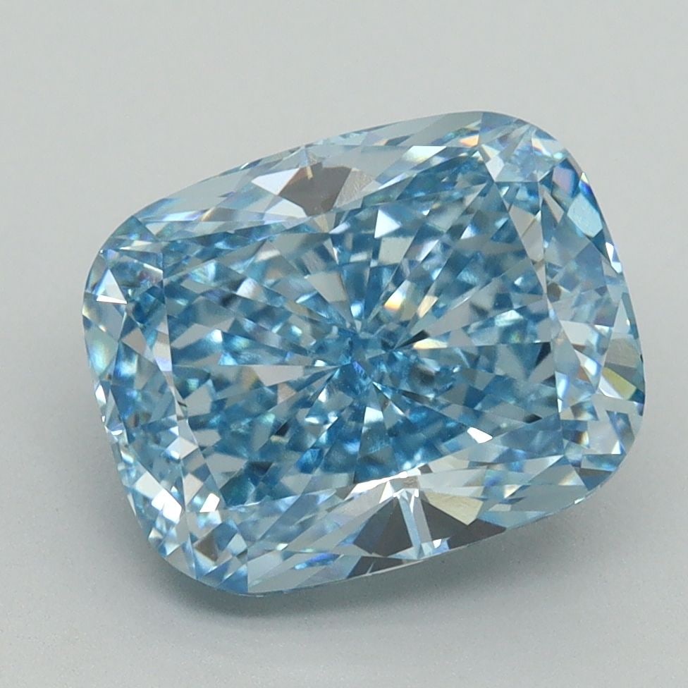 Loose Diamond - CUSHION BRILLIANT 4.1ct Fancy Vivid Blue VS1: Loose Diamond - CUSHION BRILLIANT 4.1ct Fancy Vivid Blue VS1 Source: This is a real non-mined Diamond that has been grown in a lab Shape: CUSHION BRILLIANT Carats: 4.1 Color: Fancy Vivid Blue Certific