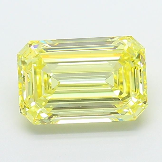 Loose Diamond - EMERALD 4.83ct Fancy Intense Yellow VS1: Loose Diamond - EMERALD 4.83ct Fancy Intense Yellow VS1 Source: This is a real non-mined Diamond that has been grown in a lab Shape: EMERALD Carats: 4.83 Color: Fancy Intense Yellow Certification: IGI