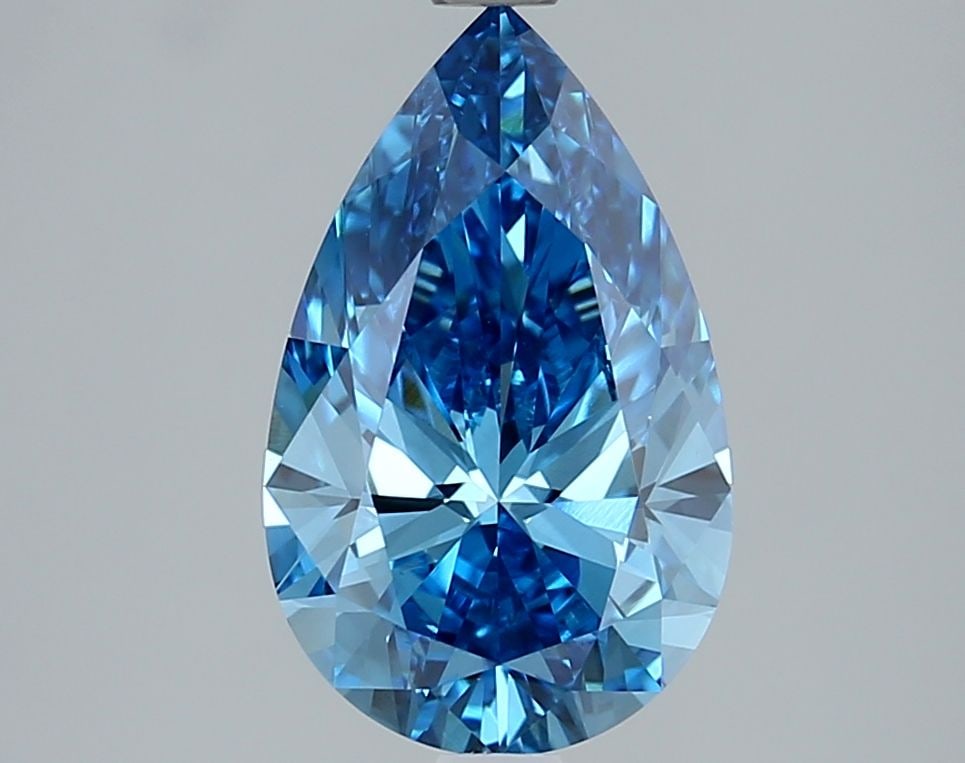 Loose Diamond - PEAR 2.53ct Fancy Vivid Blue VVS2: Loose Diamond - PEAR 2.53ct Fancy Vivid Blue VVS2 Source: This is a real non-mined Diamond that has been grown in a lab Shape: PEAR Carats: 2.53 Color: Fancy Vivid Blue Certification: IGI The Diamond 