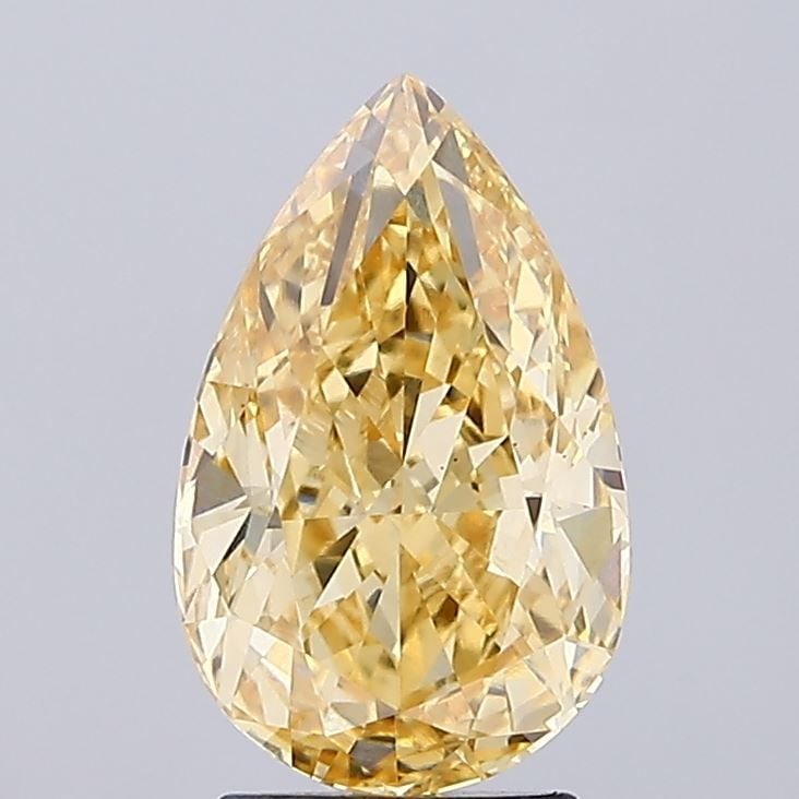Loose Diamond - PEAR 3.21ct Fancy Intense Yellow VS1: Loose Diamond - PEAR 3.21ct Fancy Intense Yellow VS1 Source: This is a real non-mined Diamond that has been grown in a lab Shape: PEAR Carats: 3.21 Color: Fancy Intense Yellow Certification: IGI Video