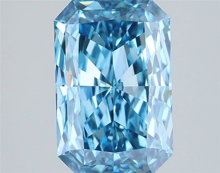 Loose Diamond - RADIANT 2.59ct Fancy Vivid Blue VS1: Loose Diamond - RADIANT 2.59ct Fancy Vivid Blue VS1 Source: This is a real non-mined Diamond that has been grown in a lab Shape: RADIANT Carats: 2.59 Color: Fancy Vivid Blue Certification: IGI Video: