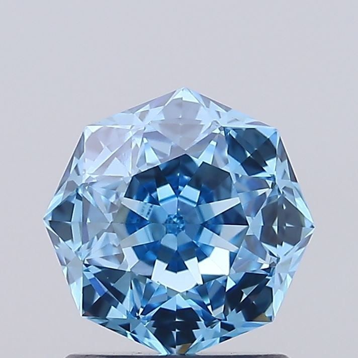 Loose Diamond - OCTAGONAL 1.06ct Fancy Vivid Blue VVS2: Loose Diamond - OCTAGONAL 1.06ct Fancy Vivid Blue VVS2 Source: This is a real non-mined Diamond that has been grown in a lab Shape: OCTAGONAL Carats: 1.06 Color: Fancy Vivid Blue Certification: IGI Vi