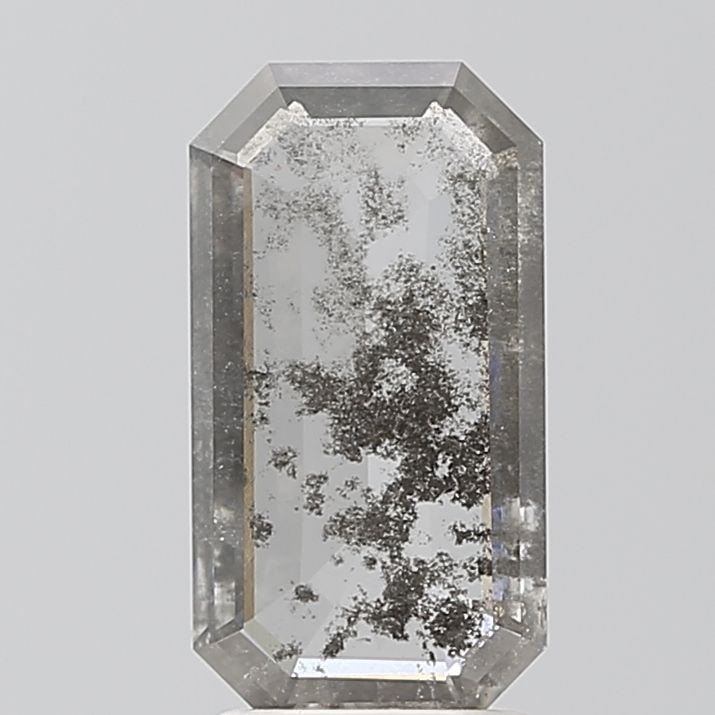 Loose Diamond - EMERALD 1.77ct Salt and Pepper I2: Loose Diamond - EMERALD 1.77ct Salt and Pepper I2 Source: This is a real non-mined Diamond that has been grown in a lab Shape: EMERALD Carats: 1.77 Color: Salt and Pepper Certification: NONE Video: