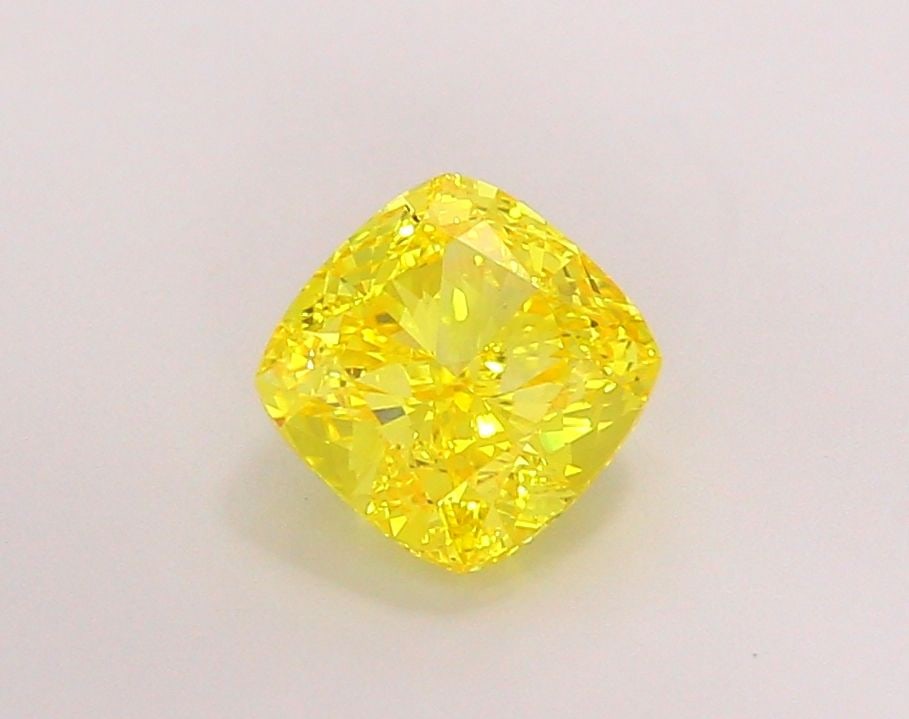 Loose Diamond - CUSHION MODIFIED 2.01ct Fancy Vivid Yellow VVS2: Loose Diamond - CUSHION MODIFIED 2.01ct Fancy Vivid Yellow VVS2 Source: This is a real non-mined Diamond that has been grown in a lab Shape: CUSHION MODIFIED Carats: 2.01 Color: Fancy Vivid Yellow Cer