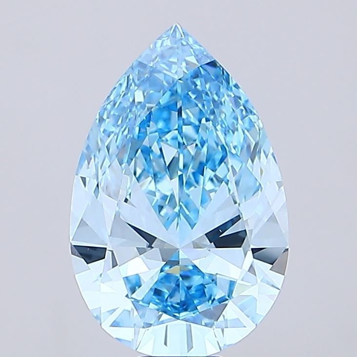 Loose Diamond - PEAR 15.02ct Fancy Vivid Blue VVS2: Loose Diamond - PEAR 15.02ct Fancy Vivid Blue VVS2 Source: This is a real non-mined Diamond that has been grown in a lab Shape: PEAR Carats: 15.02 Color: Fancy Vivid Blue Certification: IGI The Diamon