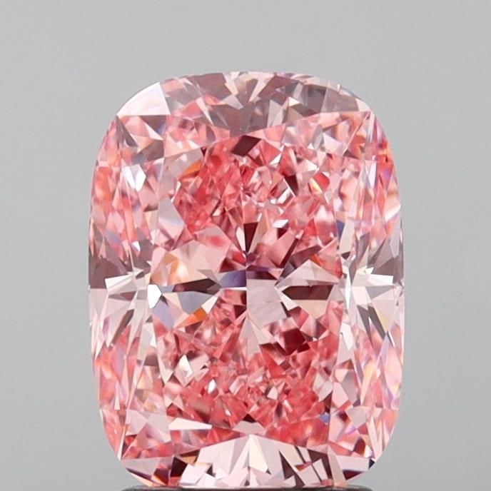 Loose Diamond - CUSHION BRILLIANT 2.52ct Fancy Vivid Pink VS1: Loose Diamond - CUSHION BRILLIANT 2.52ct Fancy Vivid Pink VS1 Source: This is a real non-mined Diamond that has been grown in a lab Shape: CUSHION BRILLIANT Carats: 2.52 Color: Fancy Vivid Pink Certif