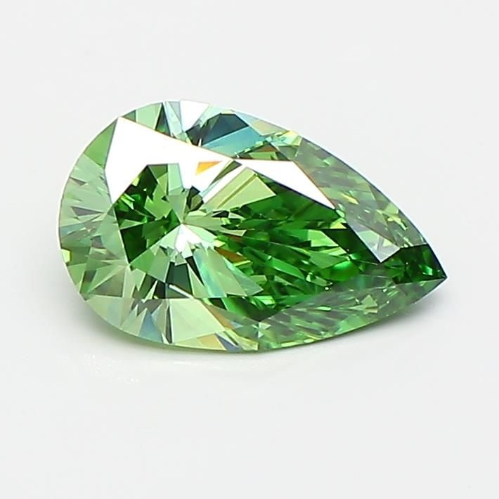 Loose Diamond - PEAR 0.84ct Fancy Vivid Green VVS2: Loose Diamond - PEAR 0.84ct Fancy Vivid Green VVS2 Source: This is a real non-mined Diamond that has been grown in a lab Shape: PEAR Carats: 0.84 Color: Fancy Vivid Green Certification: IGI Video:
