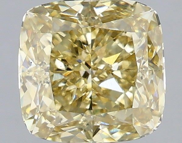 Loose Diamond - CUSHION MODIFIED 2.09ct Fancy Light Yellow VS1: Loose Diamond - CUSHION MODIFIED 2.09ct Fancy Light Yellow VS1 Source: This is a real non-mined Diamond that has been grown in a lab Shape: CUSHION MODIFIED Carats: 2.09 Color: Fancy Light Yellow Cert