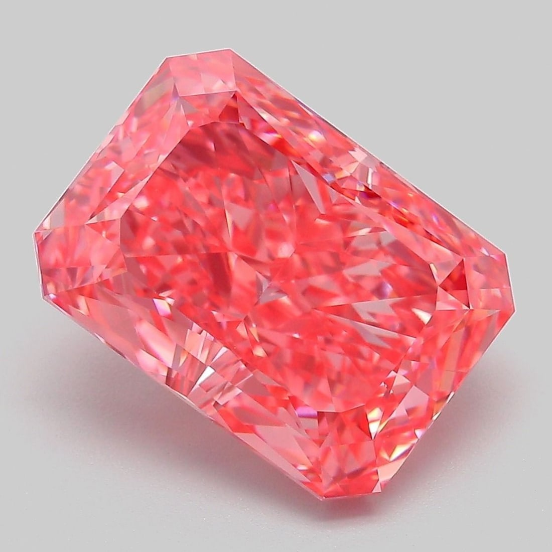 Loose Diamond - RADIANT 6.52ct Fancy Vivid Pink VVS2: Loose Diamond - RADIANT 6.52ct Fancy Vivid Pink VVS2 Source: This is a real non-mined Diamond that has been grown in a lab Shape: RADIANT Carats: 6.52 Color: Fancy Vivid Pink Certification: IGI Video: