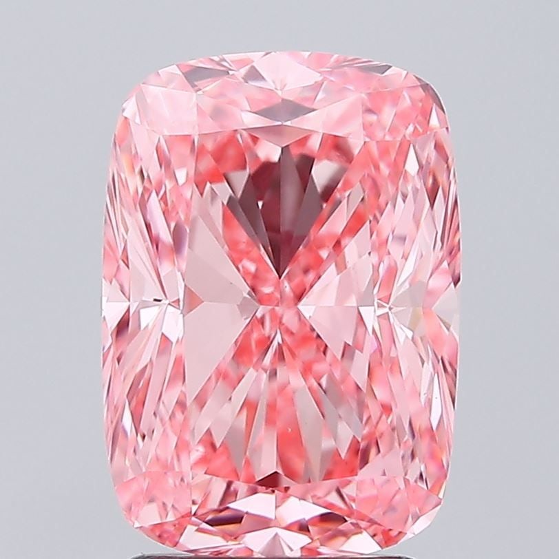 Loose Diamond - CUSHION MODIFIED 2.5ct Fancy Vivid Pink VS1: Loose Diamond - CUSHION MODIFIED 2.5ct Fancy Vivid Pink VS1 Source: This is a real non-mined Diamond that has been grown in a lab Shape: CUSHION MODIFIED Carats: 2.5 Color: Fancy Vivid Pink Certificat