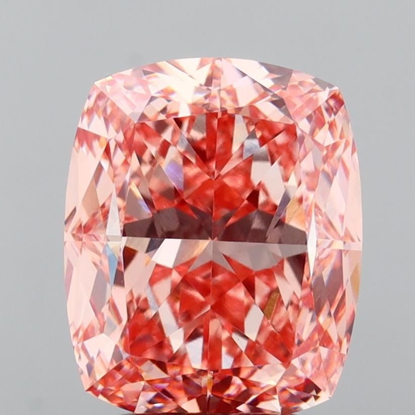 Loose Diamond - CUSHION MODIFIED 3.53ct Fancy Intense Pink VS1: Loose Diamond - CUSHION MODIFIED 3.53ct Fancy Intense Pink VS1 Source: This is a real non-mined Diamond that has been grown in a lab Shape: CUSHION MODIFIED Carats: 3.53 Color: Fancy Intense Pink Cert