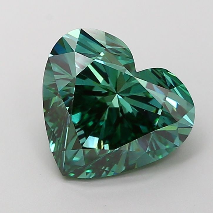 Loose Diamond - HEART 4.01ct Fancy Vivid Green VS1: Loose Diamond - HEART 4.01ct Fancy Vivid Green VS1 Source: This is a real non-mined Diamond that has been grown in a lab Shape: HEART Carats: 4.01 Color: Fancy Vivid Green Certification: IGI Video: