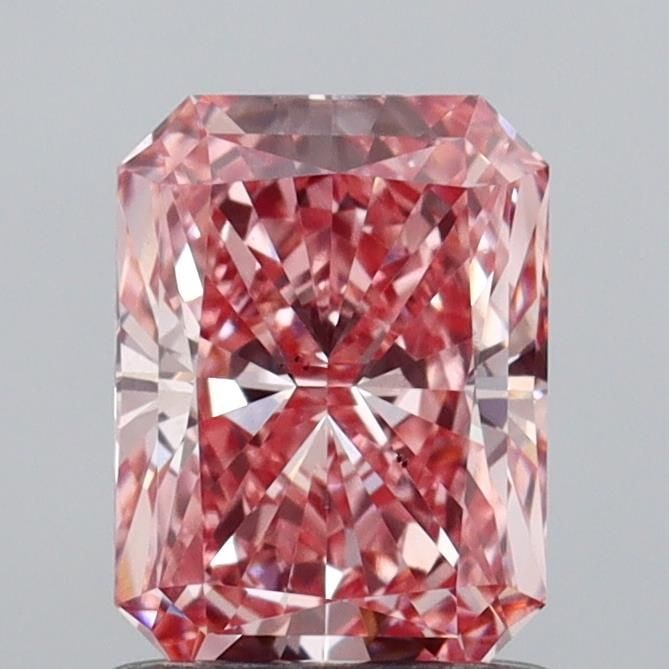Loose Diamond - RADIANT 1.07ct Fancy Vivid Pink VS2: Loose Diamond - RADIANT 1.07ct Fancy Vivid Pink VS2 Source: This is a real non-mined Diamond that has been grown in a lab Shape: RADIANT Carats: 1.07 Color: Fancy Vivid Pink Certification: IGI Video: