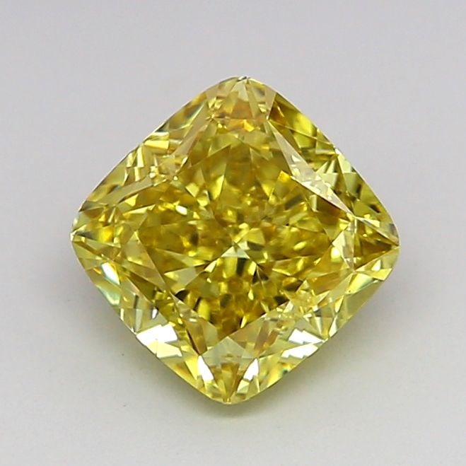 Loose Diamond - CUSHION MODIFIED 1.54ct Fancy Intense Yellow VS1: Loose Diamond - CUSHION MODIFIED 1.54ct Fancy Intense Yellow VS1 Source: This is a real non-mined Diamond that has been grown in a lab Shape: CUSHION MODIFIED Carats: 1.54 Color: Fancy Intense Yellow 