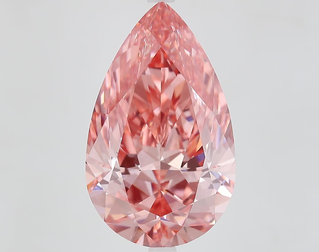Loose Diamond - PEAR 9.1ct Fancy Vivid Pink VS1: Loose Diamond - PEAR 9.1ct Fancy Vivid Pink VS1 Source: This is a real non-mined Diamond that has been grown in a lab Shape: PEAR Carats: 9.1 Color: Fancy Vivid Pink Certification: IGI Video:
