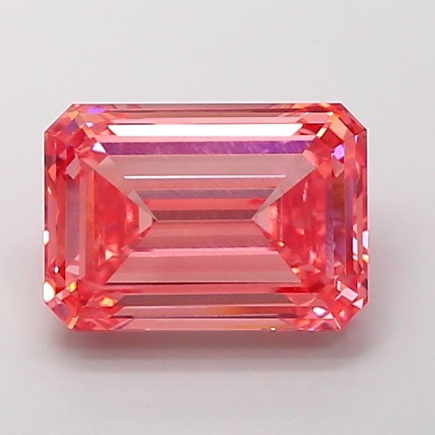 Loose Diamond - EMERALD 6.05ct Fancy Vivid Pink VVS2: Loose Diamond - EMERALD 6.05ct Fancy Vivid Pink VVS2 Source: This is a real non-mined Diamond that has been grown in a lab Shape: EMERALD Carats: 6.05 Color: Fancy Vivid Pink Certification: IGI Video:
