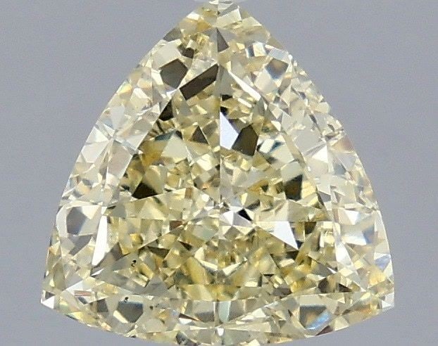 Loose Diamond - TRIANGULAR 2.09ct Fancy Light Yellow VS2: Loose Diamond - TRIANGULAR 2.09ct Fancy Light Yellow VS2 Source: This is a real non-mined Diamond that has been grown in a lab Shape: TRIANGULAR Carats: 2.09 Color: Fancy Light Yellow Certification: I
