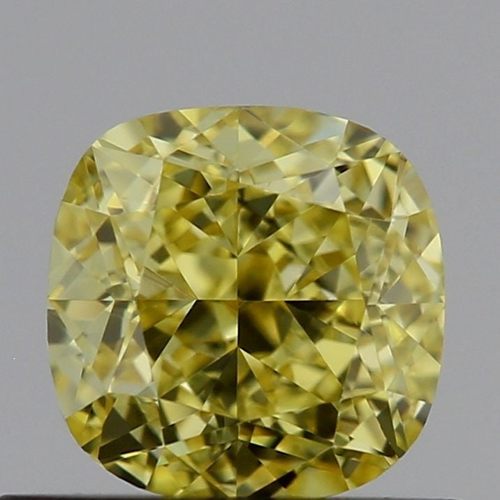 Loose Diamond - CUSHION MODIFIED 0.56ct Fancy Intense Yellow VVS2: Loose Diamond - CUSHION MODIFIED 0.56ct Fancy Intense Yellow VVS2 Source: This is a real non-mined Diamond that has been grown in a lab Shape: CUSHION MODIFIED Carats: 0.56 Color: Fancy Intense Yellow