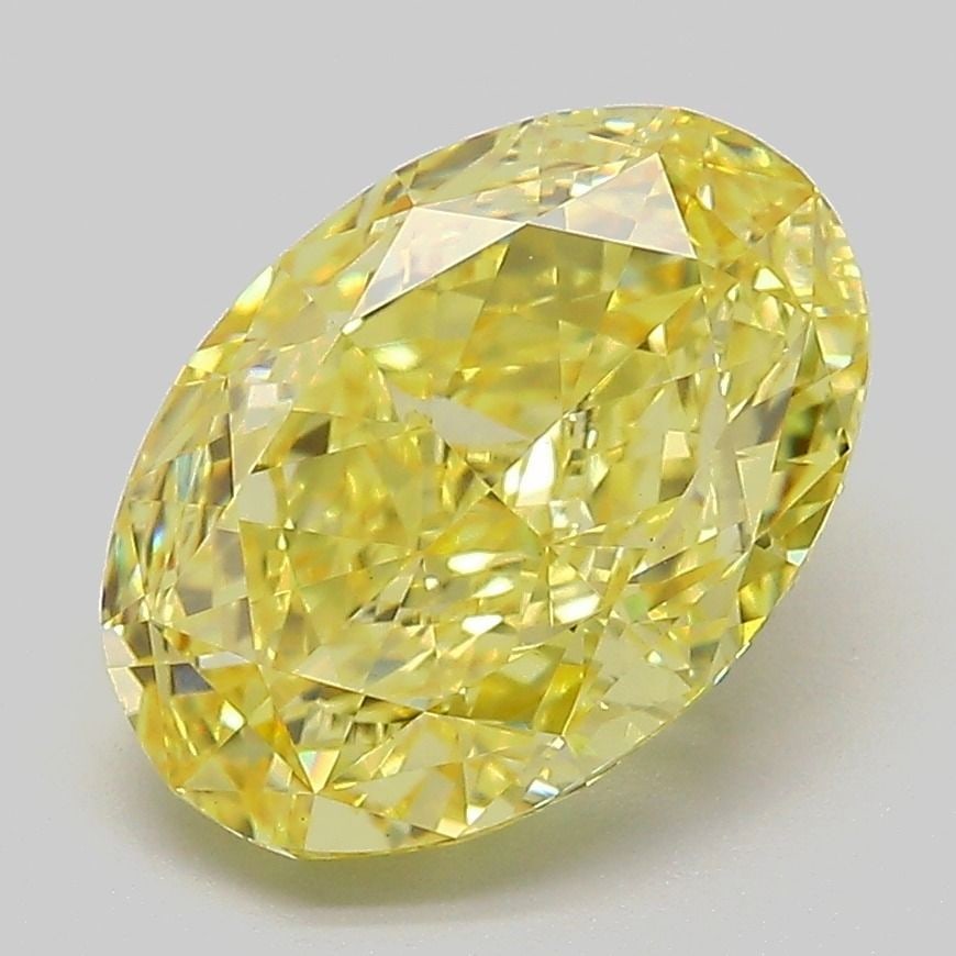 Loose Diamond - OVAL 3.57ct Fancy Vivid Yellow VS1: Loose Diamond - OVAL 3.57ct Fancy Vivid Yellow VS1 Source: This is a real non-mined Diamond that has been grown in a lab Shape: OVAL Carats: 3.57 Color: Fancy Vivid Yellow Certification: IGI Video:
