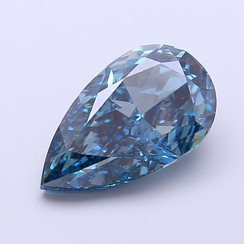 Loose Diamond - PEAR 2.53ct Fancy Vivid Blue VS2: Loose Diamond - PEAR 2.53ct Fancy Vivid Blue VS2 Source: This is a real non-mined Diamond that has been grown in a lab Shape: PEAR Carats: 2.53 Color: Fancy Vivid Blue Certification: IGI Video: