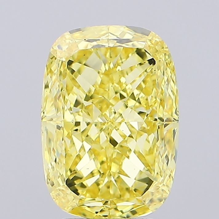 Loose Diamond - CUSHION MODIFIED 4.53ct Fancy Intense Yellow VS1: Loose Diamond - CUSHION MODIFIED 4.53ct Fancy Intense Yellow VS1 Source: This is a real non-mined Diamond that has been grown in a lab Shape: CUSHION MODIFIED Carats: 4.53 Color: Fancy Intense Yellow 