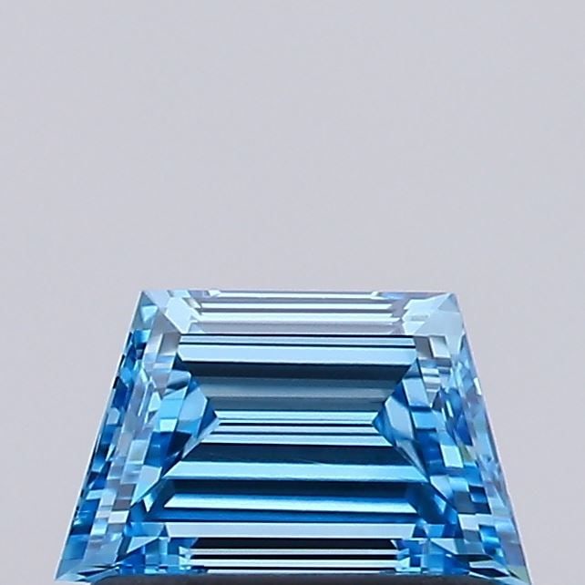 Loose Diamond - TRAPEZOID 0.57ct Fancy Vivid Blue VS1: Loose Diamond - TRAPEZOID 0.57ct Fancy Vivid Blue VS1 Source: This is a real non-mined Diamond that has been grown in a lab Shape: TRAPEZOID Carats: 0.57 Color: Fancy Vivid Blue Certification: NONE Vi