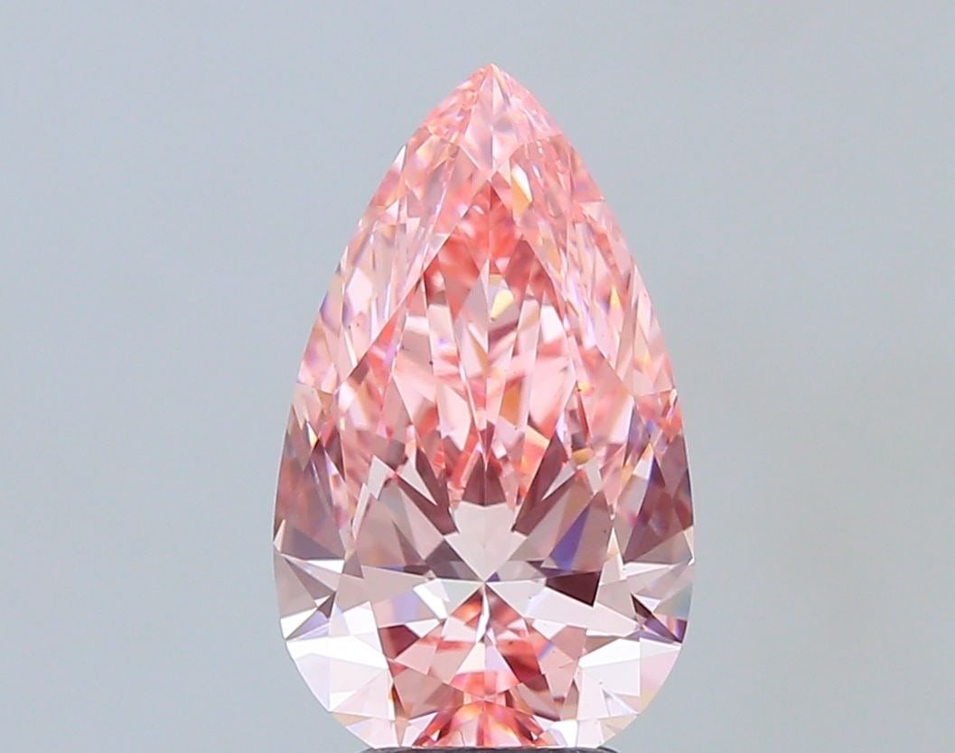 Loose Diamond - PEAR 4.06ct Fancy Vivid Pink VS1: Loose Diamond - PEAR 4.06ct Fancy Vivid Pink VS1 Source: This is a real non-mined Diamond that has been grown in a lab Shape: PEAR Carats: 4.06 Color: Fancy Vivid Pink Certification: IGI Video: