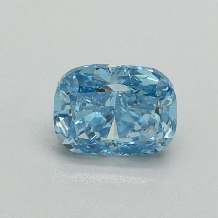 Loose Diamond - CUSHION MODIFIED 0.5ct Fancy Vivid Blue SI1: Loose Diamond - CUSHION MODIFIED 0.5ct Fancy Vivid Blue SI1 Source: This is a real non-mined Diamond that has been grown in a lab Shape: CUSHION MODIFIED Carats: 0.5 Color: Fancy Vivid Blue Certificat