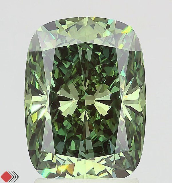 Loose Diamond - CUSHION MODIFIED 2.58ct Fancy Vivid Green VS1: Loose Diamond - CUSHION MODIFIED 2.58ct Fancy Vivid Green VS1 Source: This is a real non-mined Diamond that has been grown in a lab Shape: CUSHION MODIFIED Carats: 2.58 Color: Fancy Vivid Green Certif