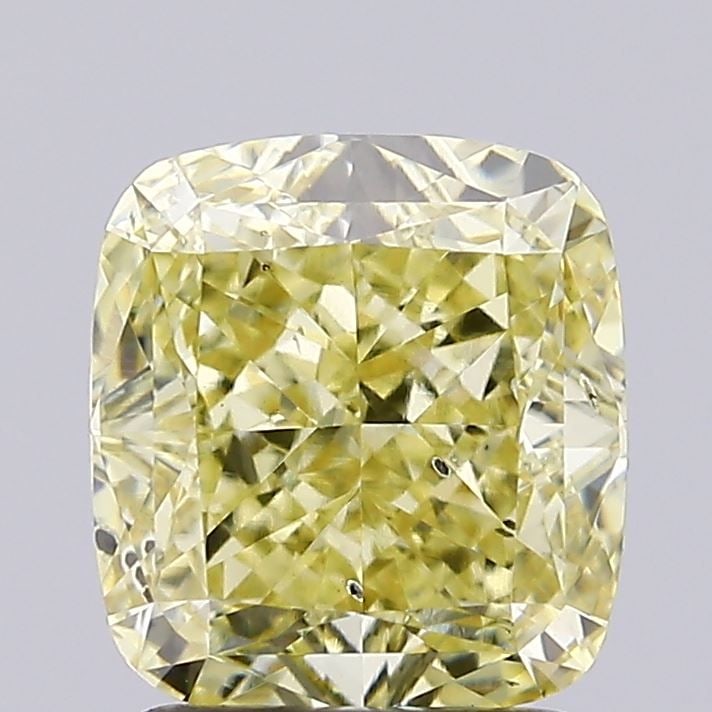 Loose Diamond - CUSHION MODIFIED 2.06ct Fancy Intense Yellow SI1: Loose Diamond - CUSHION MODIFIED 2.06ct Fancy Intense Yellow SI1 Source: This is a real non-mined Diamond that has been grown in a lab Shape: CUSHION MODIFIED Carats: 2.06 Color: Fancy Intense Yellow 