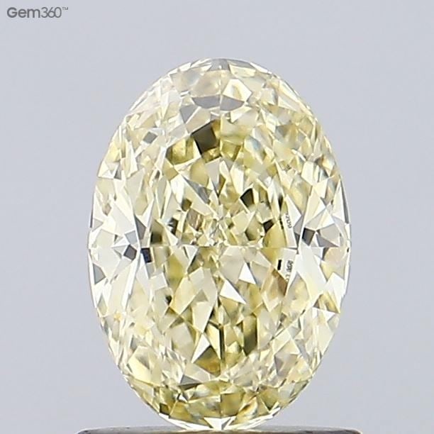 Loose Diamond - OVAL 1.12ct Fancy Light Yellow VS1: Loose Diamond - OVAL 1.12ct Fancy Light Yellow VS1 Source: This is a real non-mined Diamond that has been grown in a lab Shape: OVAL Carats: 1.12 Color: Fancy Light Yellow Certification: IGI Video:
