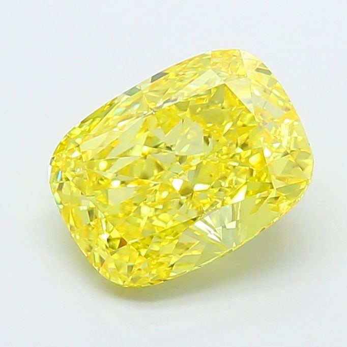 Loose Diamond - CUSHION MODIFIED 4.08ct Fancy Vivid Yellow VVS2: Loose Diamond - CUSHION MODIFIED 4.08ct Fancy Vivid Yellow VVS2 Source: This is a real non-mined Diamond that has been grown in a lab Shape: CUSHION MODIFIED Carats: 4.08 Color: Fancy Vivid Yellow Cer